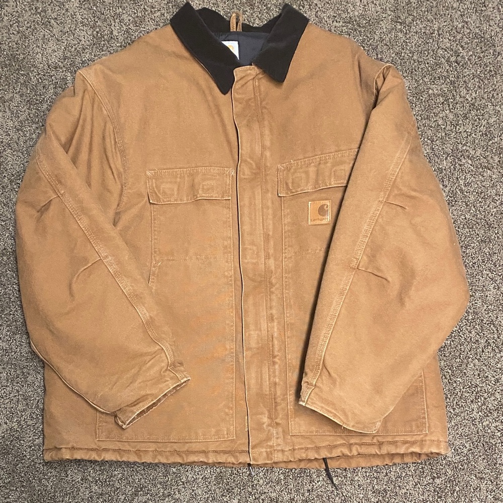 Carhartt Tan Jacket with Black Collar
